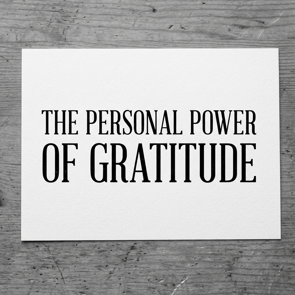 Card with text The Personal Power Of Gratitude